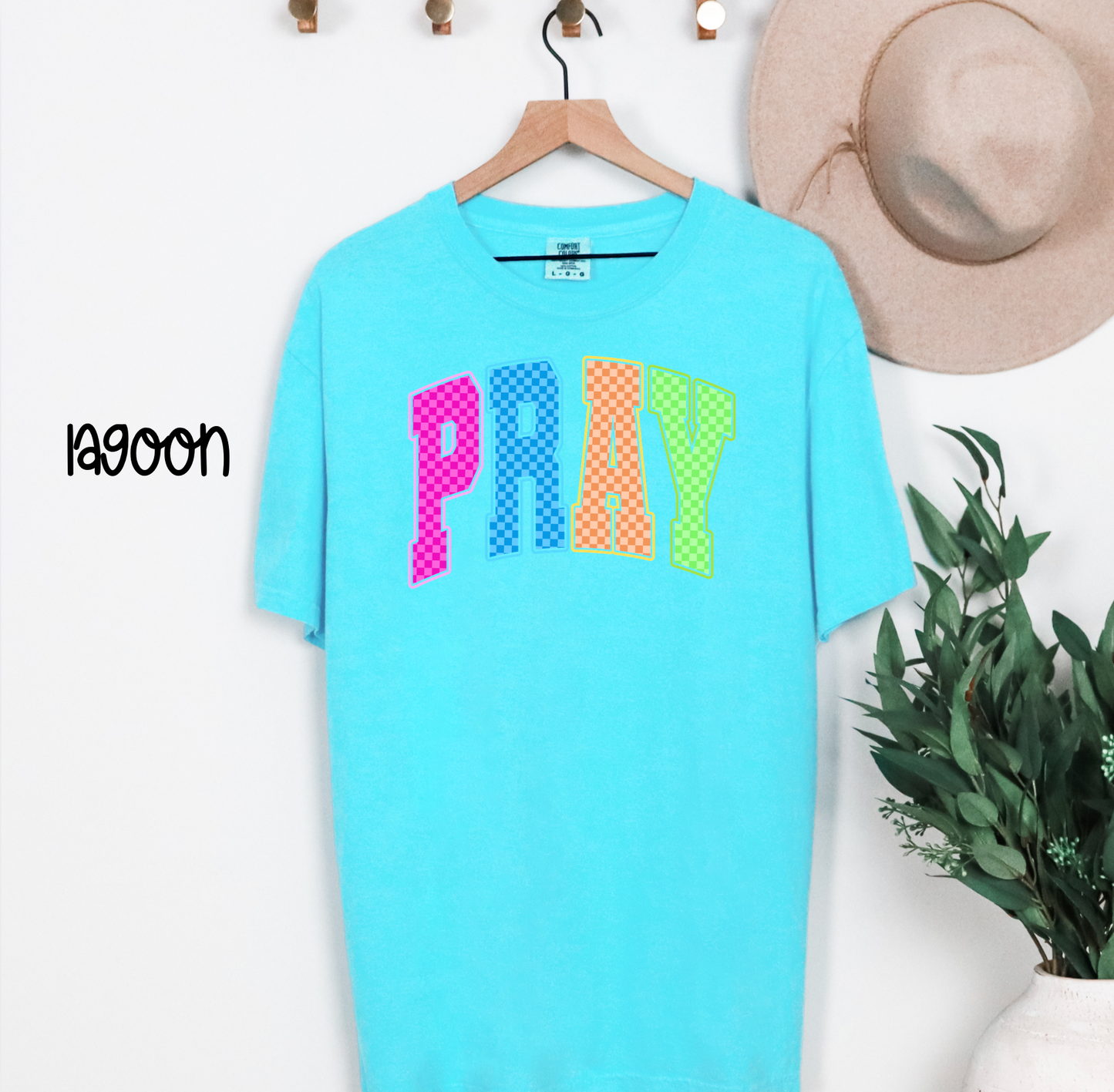Custom Faith, Pray, Amen & Jesus Retro Checkerboard Tee