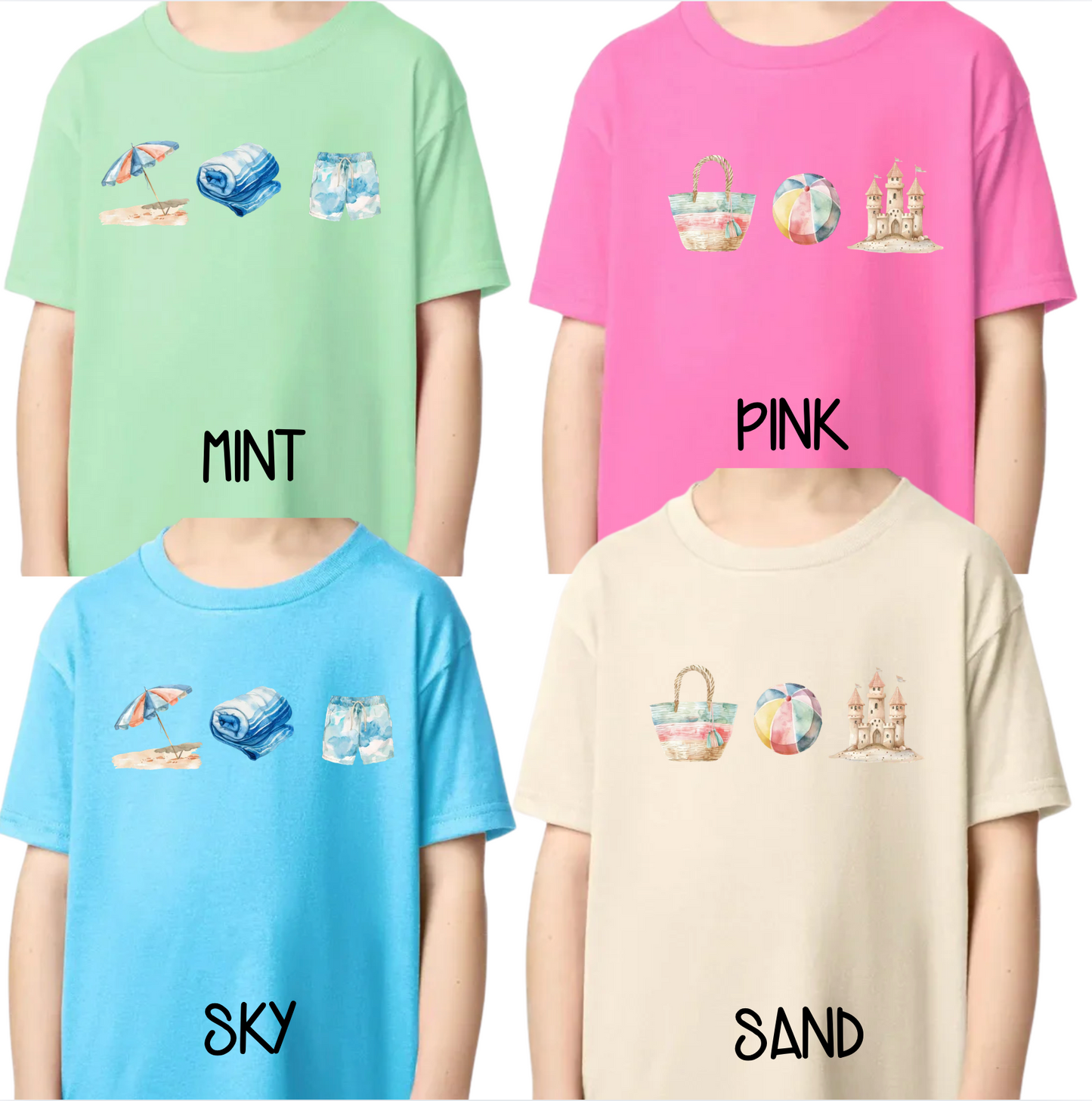 Personalized Beach Summer Icons Tee | Custom Name Shirt