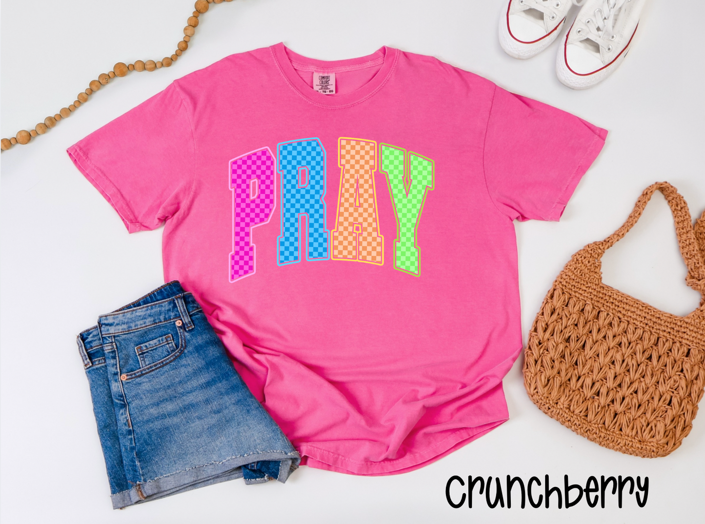 Custom Faith, Pray, Amen & Jesus Retro Checkerboard Tee