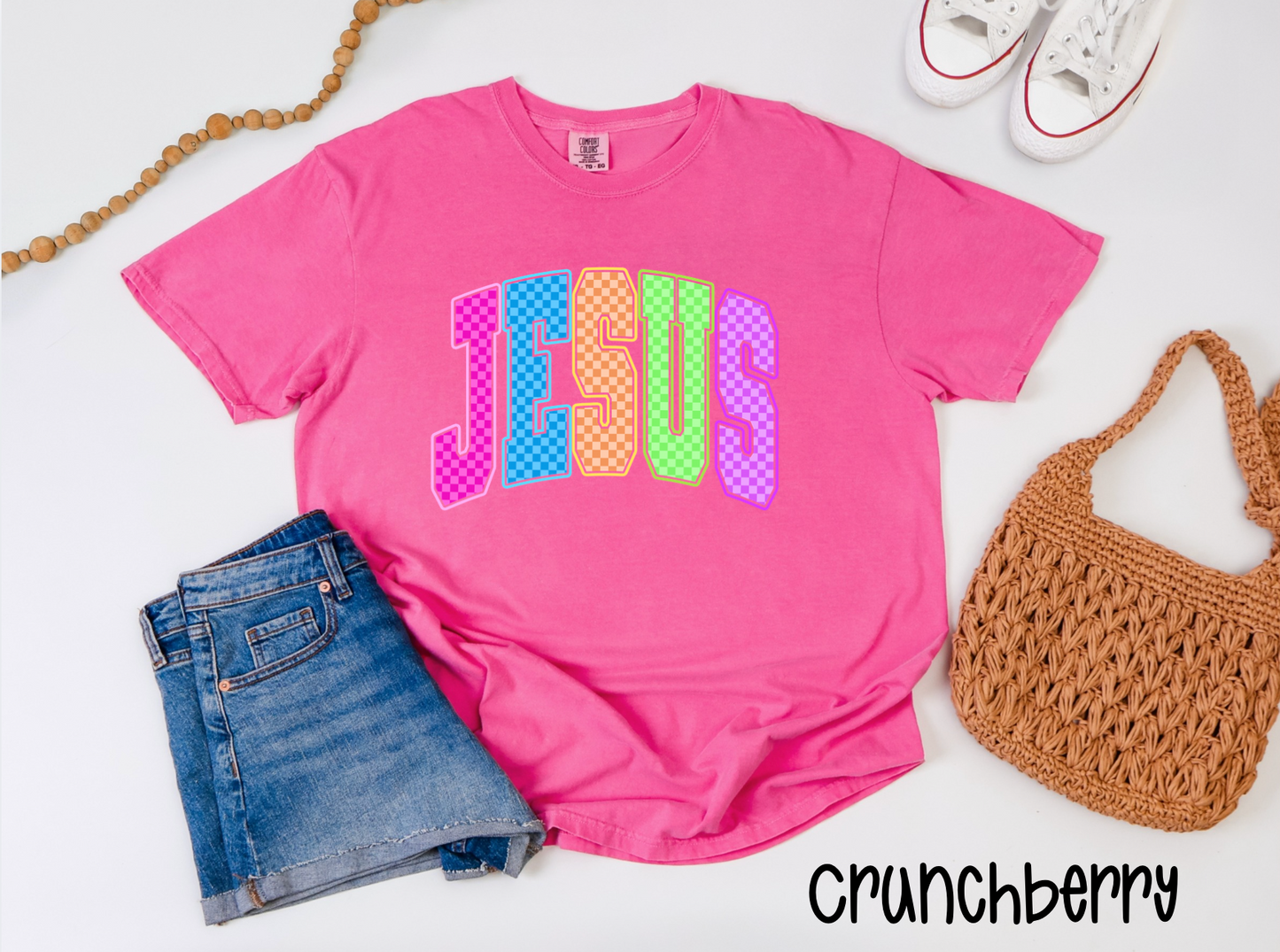 Custom Faith, Pray, Amen & Jesus Retro Checkerboard Tee