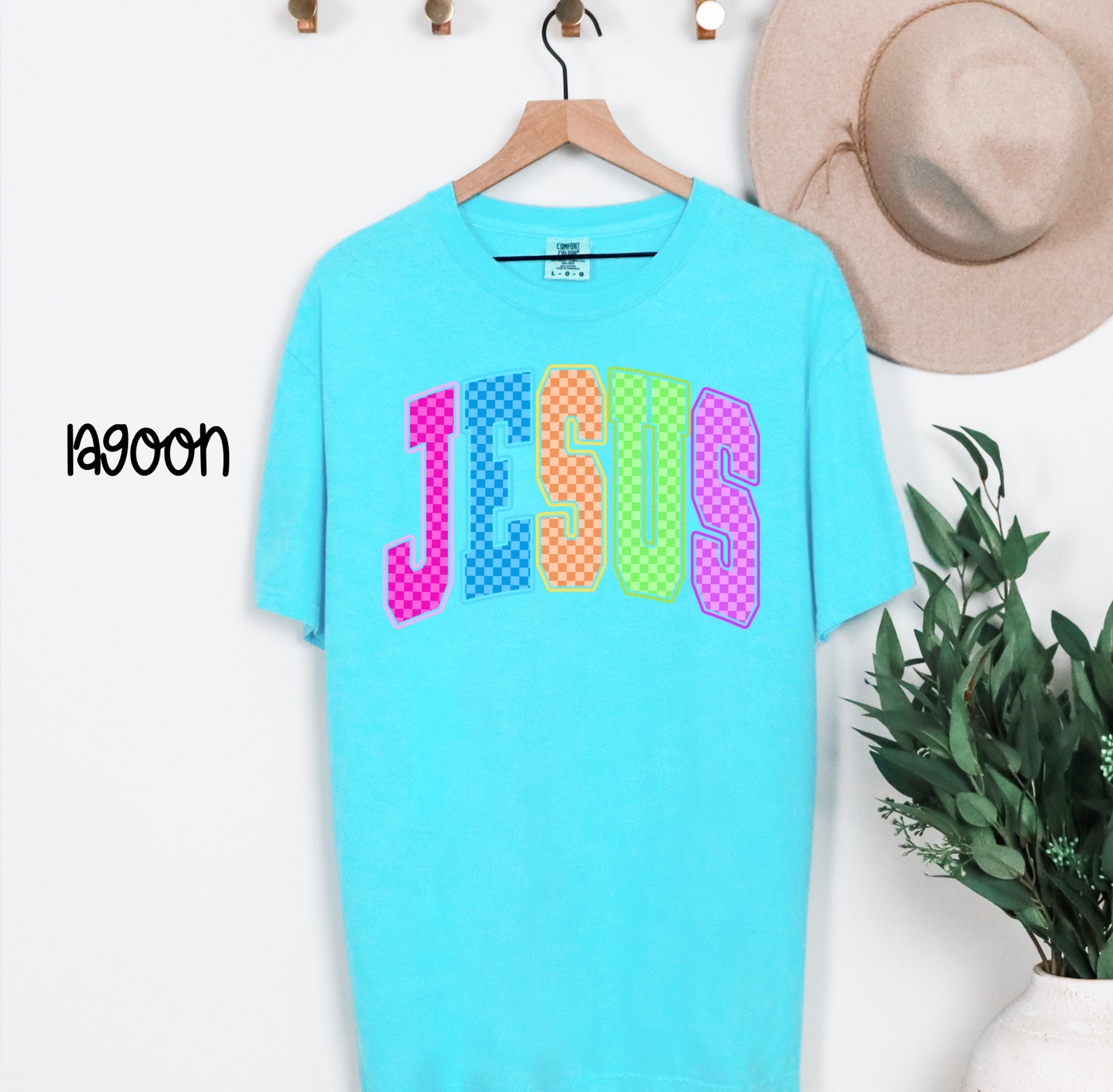Custom Faith, Pray, Amen & Jesus Retro Checkerboard Tee