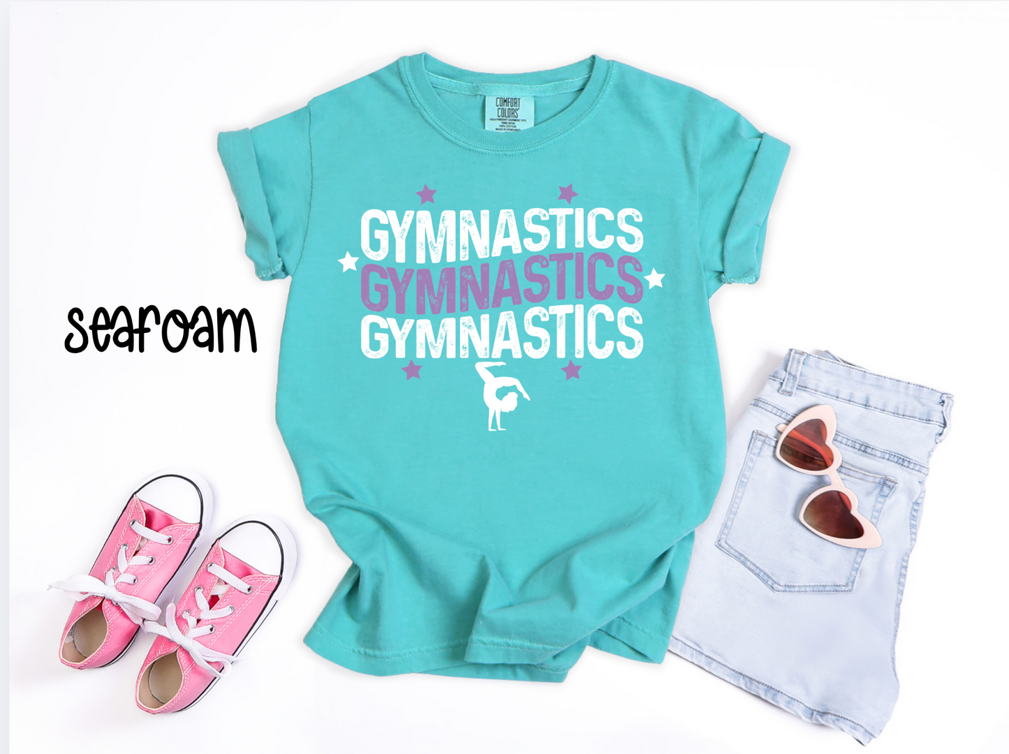 Gymnastics Retro Stacked Tee