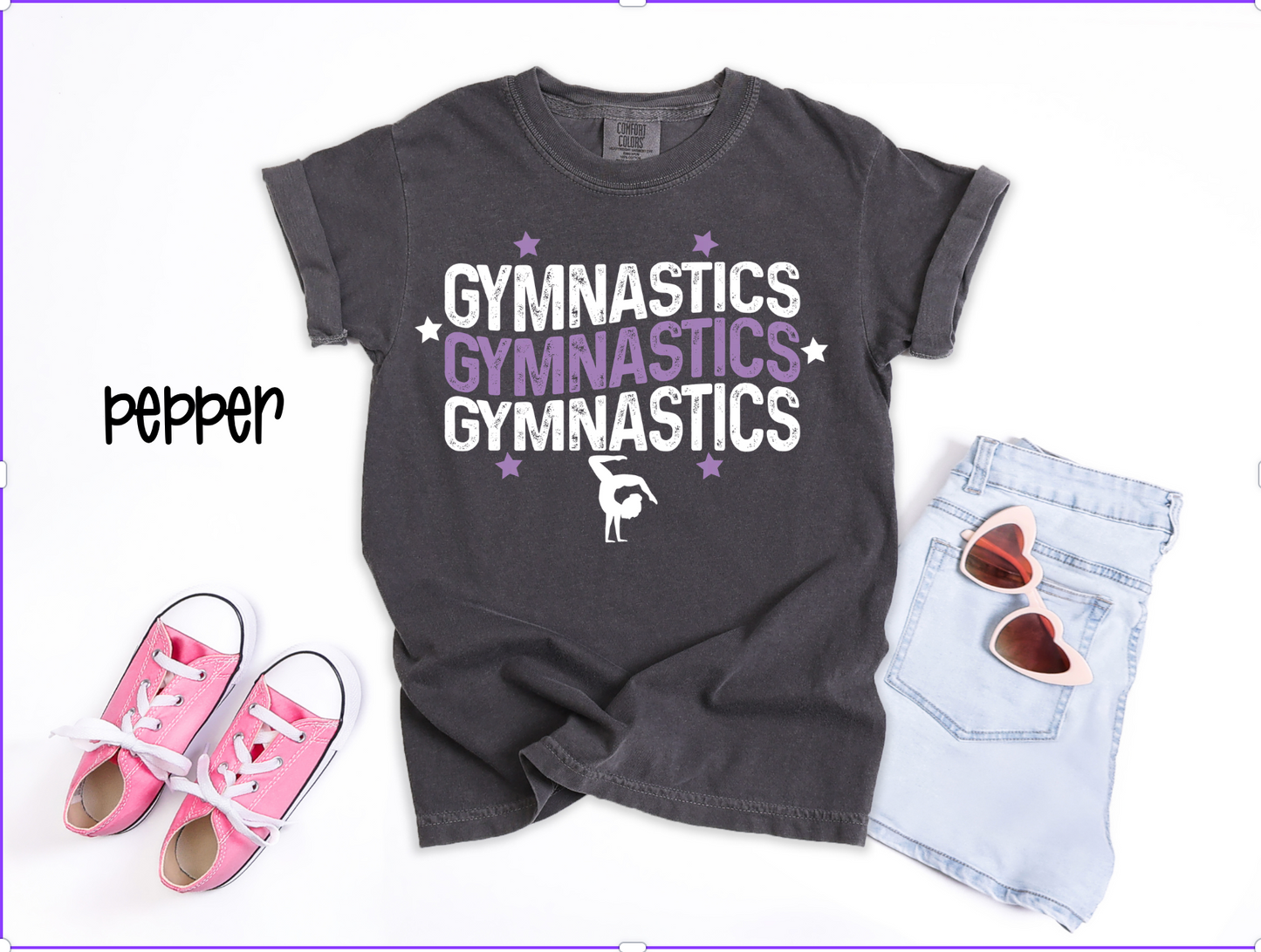 Gymnastics Retro Stacked Tee