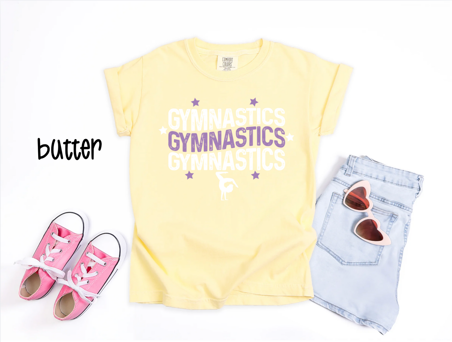 Gymnastics Retro Stacked Tee