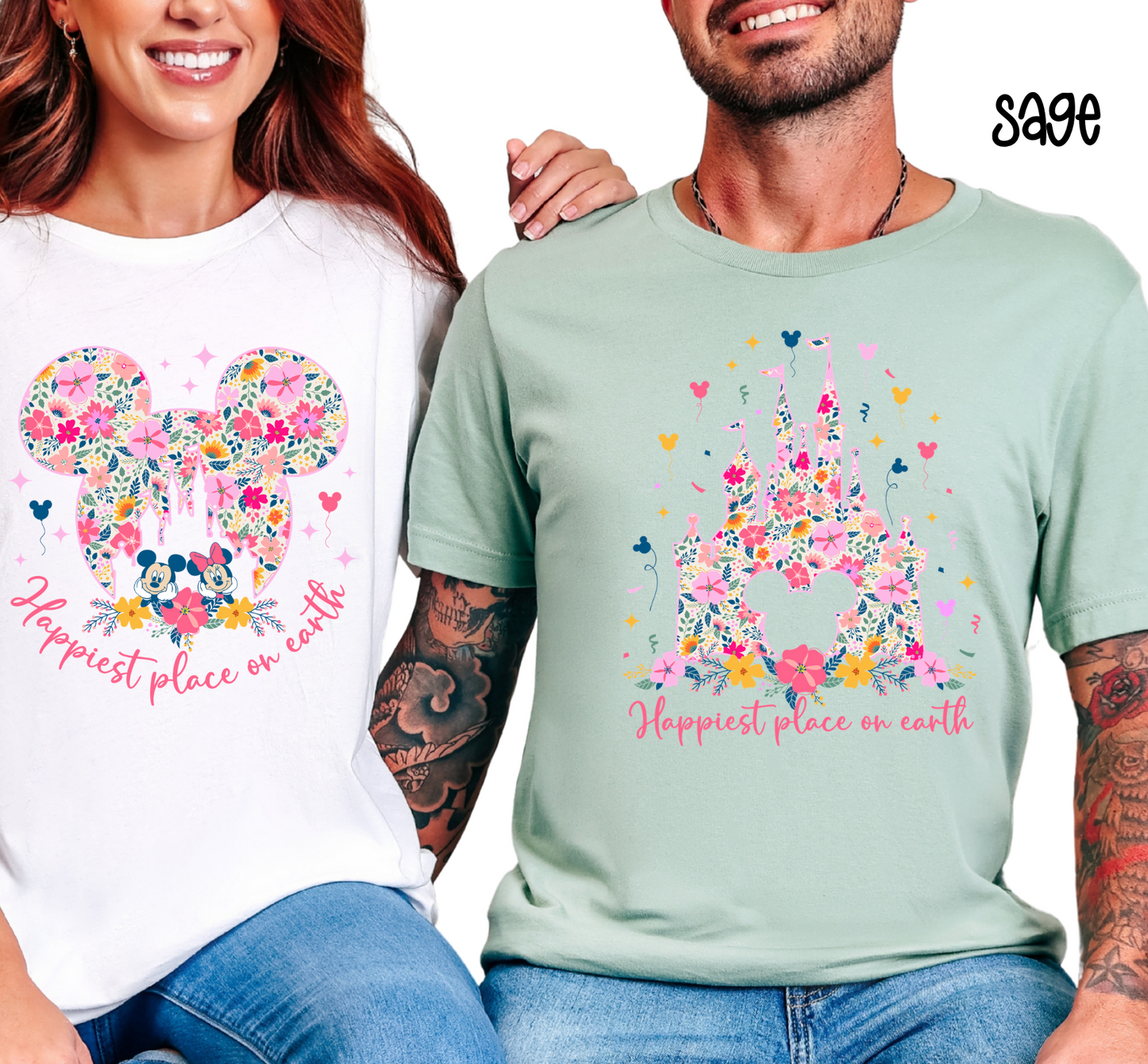 🌸  Floral Collection | Disney Inspired Castle & Mickey Tee