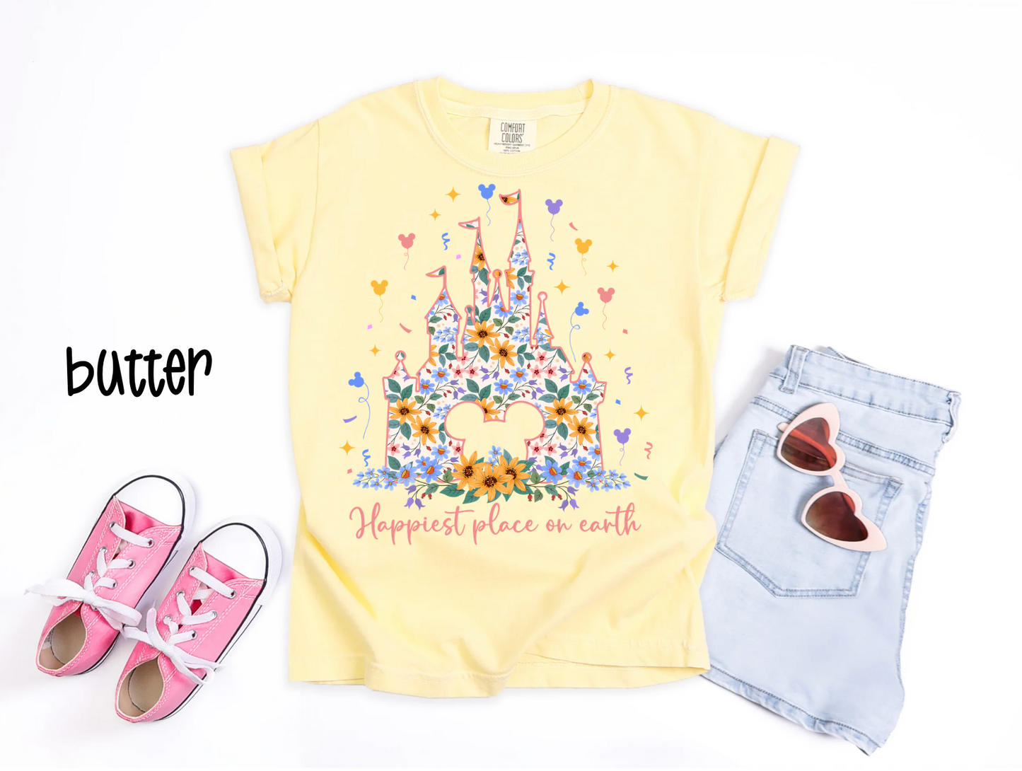 🌸  Floral Collection | Disney Inspired Castle & Mickey Tee